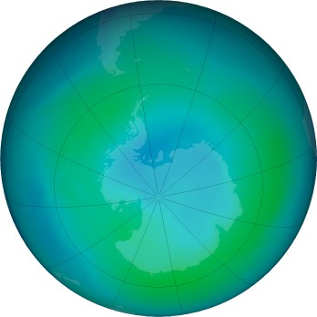 Antarctic ozone map for 2023-02